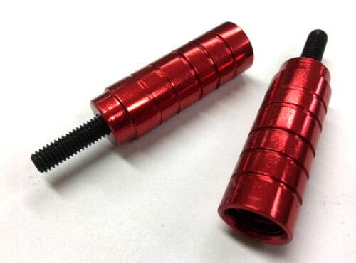 RED STUNT SCOOTER PEGS WITH HARDENED STEEL AXLE BOLTS (12.9) PAIR