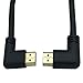 CERRXIAN 0.5m High Speed HDMI 2.0 HDMI Left Angle Male to HDMI Right Angle Male Short Cable Ultra HD 4k x 2k HDMI Cable Supports Ethernet, 3D, 4K and Audio for TVs, Laptops(Black)(lm-rm)
