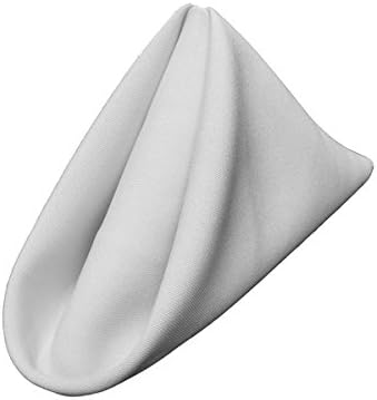 Decorative Formal Poly-Poplin Table Napkins 18"x18"/ White/ Set of 4 (ArtOFabric)