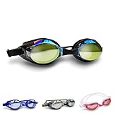 Swimtastic® Swim Goggles - Fog-Resistant With Interchangeable Nose Pieces: Silicone Goggles Comfortably Fit Kids, Men and Women and Are Perfect for Recreational or Racing Swimmers