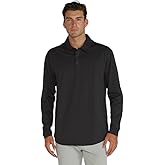 Men’s Drop-Cut Long Sleeve Polo – Lightweight Moisture-Wicking w/ 3-Button Collar – Stretch Fabric – Casual Performance Shirt