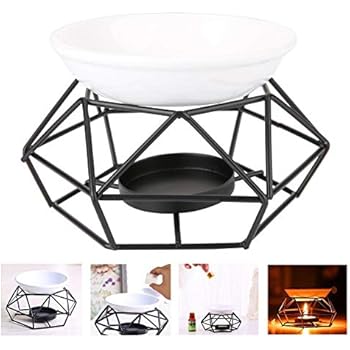 Essence Oil Burner Modern Art Style Candle Holder Candlestick Furnace Geometric Iron Ceramic Essential Oil Aroma Burner Candle Holder Home Office Decoration Mimbarschool Com Ng