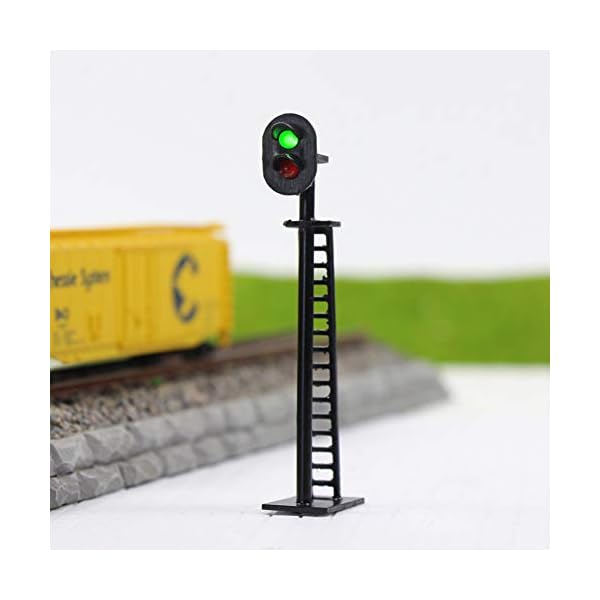 Evemodel JTD03 Neu 5 STK. Ampeln LED Signal Lichtsignal 64mm 12V rot/grün H0 / TT – Bild 5