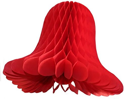 6-pack 9 Inch Honeycomb Tissue Paper Bell (Red)
