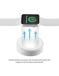 WILLTOP   Cable de carga magnético para Apple Watch iWatch 1.496 in 1.654 in Series 1 2 3, color blanco