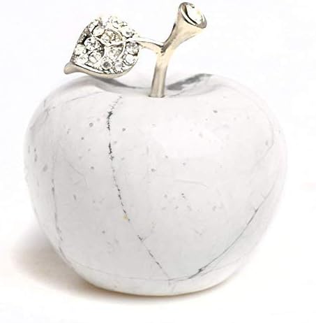 Amazon Com Yuanxi Natural Crystal Carved Apple Figurine Statue