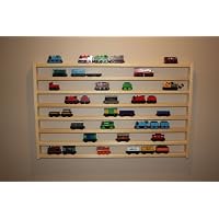 Train Rack Mega - Thomas Train Wooden Storage Display Wall Rack Shelf Play Table Accessory Case for Brio Chuggington Melissa and Doug