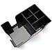 Tebery 3 Pack Black Plastic Bar Caddy with 6 Compartments, Refillable Bar Organizer Holds Napkins, Toothpicks, Straws - 9