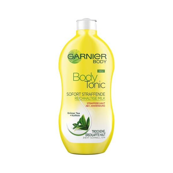 Garnier Body Tonic Instant Firming Rich Milk for Firmer Skin from First Use with Green Tea and Caffeine (1 x 400 ml)