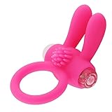 Vibrating Penis Ring, Tracy's Dog Vibrating Mini Silicone Rabbit Cock Ring Stimulator Sex Toy