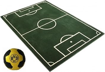 Fussballplatz Fussball Teppich Grun Bvb Ball Grosse 80x150