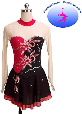 CUIXI Ice Skating Competition Performance Dress Girls' Women Rhythmic Gymnastics Leotard, Professional Breathable Comfort Handmade