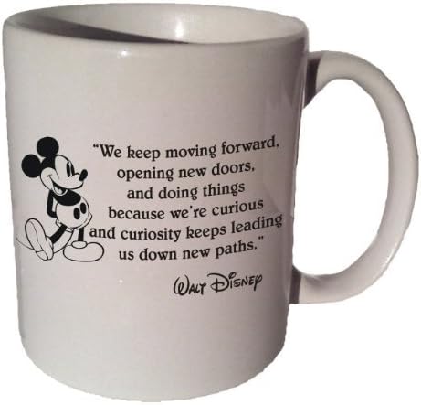 Mickey Mouse Disney "We Keep Moving Forward, Opening New Doors..." Quote Coffee Tea Ceramic Mug 11 Oz