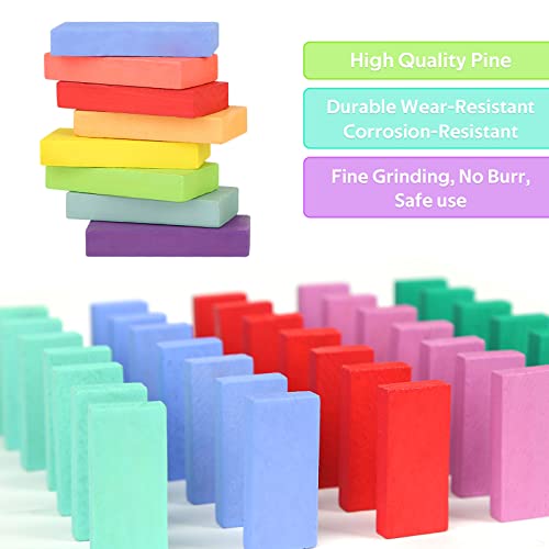 MCPINKY 360PCS Super Domino Blocks, 12 Colors Bulk Dominoes Wooden Domino Blocks Colored Dominoes Building Block Tile Game Racing Educational Toy for Kids Birthday Party Favor