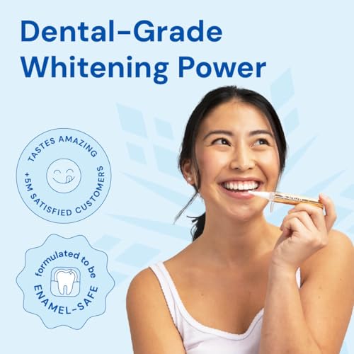 SNOW Extra Strength Teeth Whitening Pen | Hydroxyapatite | Dual Whitening Complex of Hydrogen Peroxide and Carbamide Peroxide | Coffee Wine Tea Stains | Fluoride Free | Peppermint | 2 Wand, 4ml