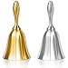 DomeStar Hand Bell, 2PCS Call Bell Wedding Bell Dinner Bell Golden and Pewter Classroom Bell for Kids
