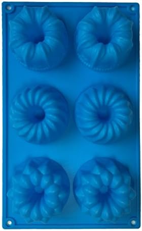 Cherion Silicone Cake Mold, 2.9' Pumpkin silicone Cake Pan of 6-Cavity, Silicone Soap Mold, Donut Brownie and Cornbread Mold, Silicone Dessert Molds for Party
