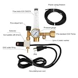Safari USA 03 Hydroponics Co2 Regulator Emitter System with Solenoid Valve Accurate and Easy to Adjust Flow Meter Made of Brass - Shorten up and Double Your Time for Harvesting