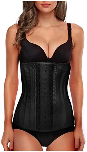 BodiFit Women's 25 Steel Bone Solid Latex Sports and Fitness Waist Trainer(LNG-SHP,BLK-5X)