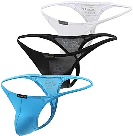 Mens Solid Color Cotton Soft Low Waist Sexy Underwear Thong G-String Briefs Hot T-Back Thong