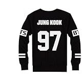 BTS Bangtan Boys Black Hoody Sweater Pullover (JUNG KOOK, L)