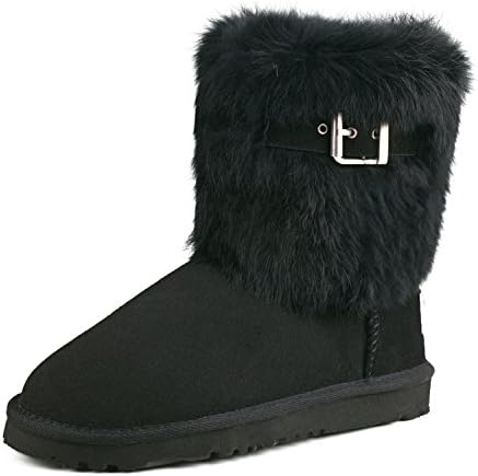AUSLAND Women's Mid-Calf Fur Sheepskin Boot Winter Shoe 913030