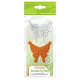 Tonic Studios 1040e Rococo Die & Stamp Set - Butterfly Felicity, Grey
