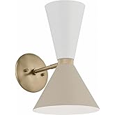 Kichler Phix 13.5 Inch 2 Light Wall Sconce in Champagne Bronze with Greige and White 52570CPZGRG