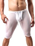 Minaso Men's Fitness Mesh Shorts Yoga Capris See Through Jammer Swimsuit Beachwear