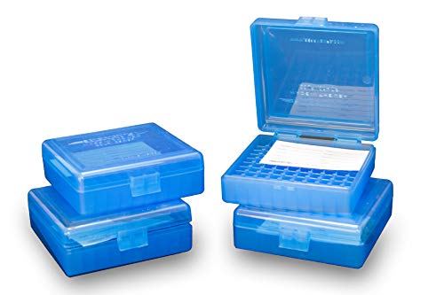 Barry's 4 Pack Ammo Box 22 LR 25 Auto Ammunition Storage Case Blue Holds 100 Rounds .22 Long Rifle .25 ACP