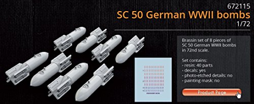 EDU672115 1:72 Eduard Brassin SC 50 German WW2 Bomb Set (8 pcs) [MODEL KIT ACCESSORY]