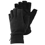Womens/Ladies Fingerless Winter Fleece Gloves (One Size) (Black)