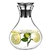 Ecooe Glass Fruit Water Pitcher 1500ml(oz Glass Drink Water Juice Carafe Pitcher with Stainless Steel Lid