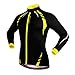 Anhvuu Thermal Fleece Cycling Jersey Shirt Casual Jacket Long Sleeve Black Yellow Size L