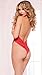 Joer Women Sexy Lingerie Set Lace Deep V Underwear G String With Eyes Cover (red)