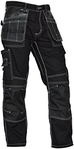 FASHIO FF Mens Construction Cordura Knee Reinforcement Workwear Trousers Utility Work Pant
