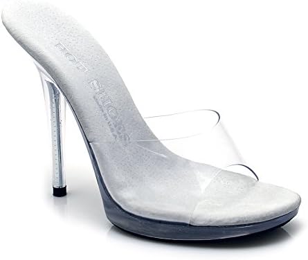 5" Slip On Sandal Hot Ladies Women's Fitness and Bikini Contest Shoes (Spring) Clear/Clear Size 6