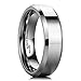 King Will Basic Mens 6mm Tungsten Carbide Ring High Polished Finish Classic Wedding Band Beveld Edge 8.5