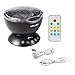 SOLLED Ocean Wave Projector 12 LED Remote Control Night Light Wave Projector for Kids 7 Colors Undersea Projector Lamp with Mini Music Player for Living Room Bedroom - Black