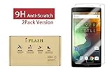iFlash 2 Pack of Tempered Glass Screen Protector For OnePlus Two (2015 OnePlus 2 Model) - Protect Your Screen from Scratches and Bubble Free - 99.99% Clarity & Touchscreen Accuracy (2Pack, Retail)