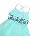 TiaoBug Kids Girls Sequins Ballet Tutu Dress Shiny Sparkle Ballerina Dance Costumes Gymnastics Leotard Dress Mint Green 4-5