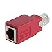 CableCreation (Crossover) Adapter, Cat6/Cat5e Ethernet RJ45 Male/Female Adapter to Connect 2 Computers with a Standard LAN Cable, Red Color