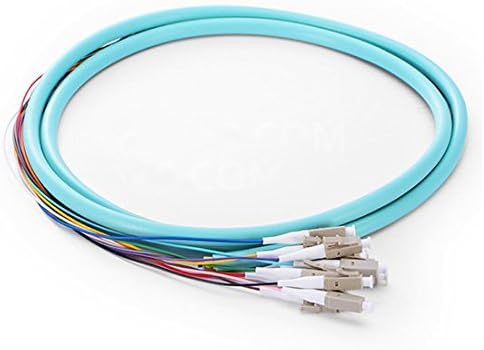 1.5M 12 Fibers LC 50/125 Multimode OM3 Bunch Fiber Optic Pigtail - 0.9mm PVC Jacket