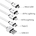 【Only Charging】 Retractable 4 in 1 USB Cable,Chafon Multi Universal USB Charger Cable with 1xMicro USB/1xUSB C/2x8 Pin Lightning Connectors Works for iPhone,iPad and Android Smartphone(3.3ft/1m)