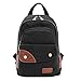 CLELO B495 Vintage Small Canvas Sling Rucksack Backpack Ipad Bag- Black