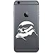 Stormtrooper Helmet Inspired Silhouette Vinyl Cell Phone Decal for Smartphone (White 2