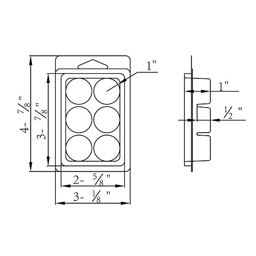 Bettli Clamshell Molds and Packaging 6-Cavity for Candle and Soap Making - 6 Large 1 Ounce Cells - Holds 2.75 Oz Capacity (50 round molds) - Thumbnail 3