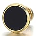 12MM Mens Womens Gold Black Stud Earrings Stainless Steel Illusion Tunnel Plug Screw Back, 2pcs