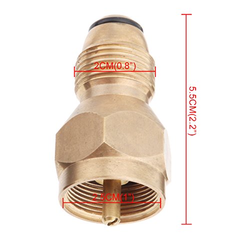 Iglobalbuy Universal 1lb Propane Tank Refill Adapter Safe Tank Fill Attachment Brass Regulator Valve Accessory Fits All 1 lb Cylinder Tanks LP Gas Cylinder Canister Filler Coupler