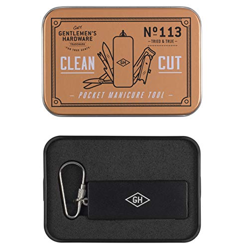Gentlemen's Hardware 4in1 Pocket Manicure MultiTool Key Chain, Black